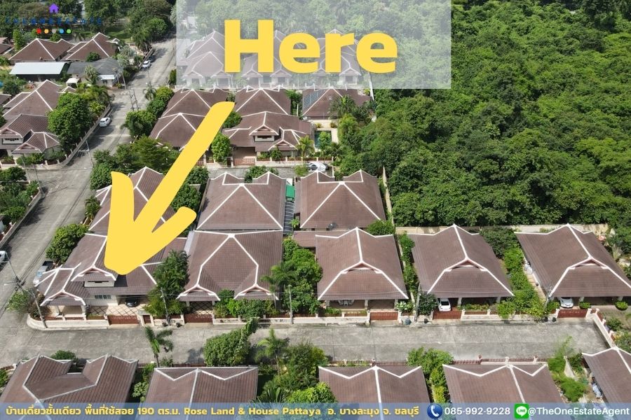 📣 บ้านเดี่ยวพัทยาหลังมุม Rose Land and House หน้าบ้านหันทางทิศใต้ลมเย็นตลอดปี บรรยากาศร่มรื่น เงียบสงบ ส่วนตัว เฟอร์นิเจอร์บิวท์อิน The Best ! | โทร. 085-992-9228