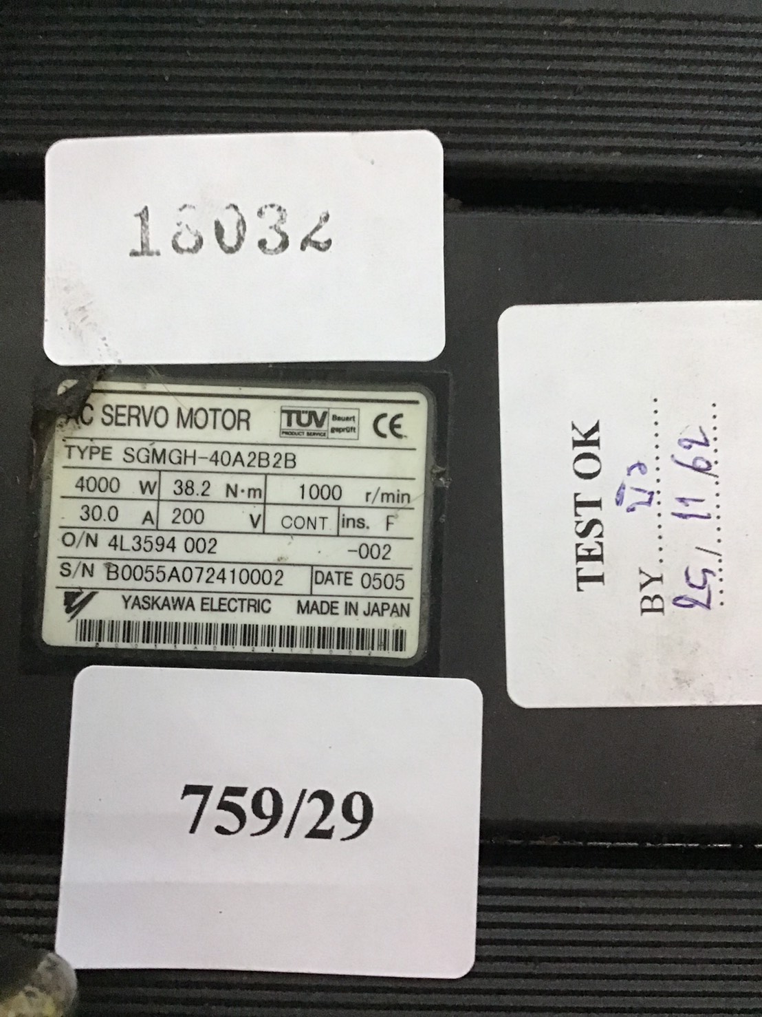 SGMGH-40A2B2B SERVO MOTOR "YASKAWA"