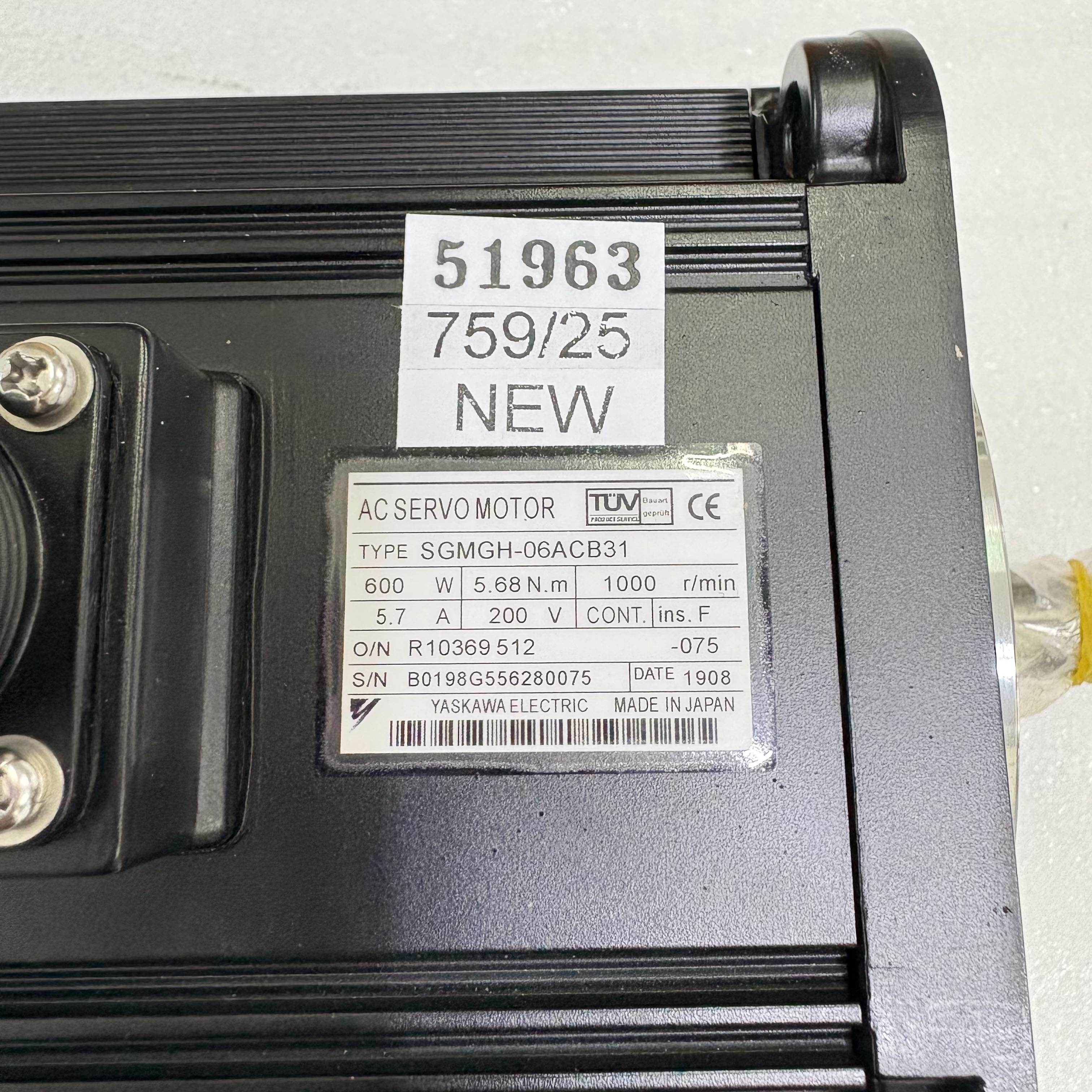 SGMGH-06ACB31 SERVO MOTOR "YASKAWA"