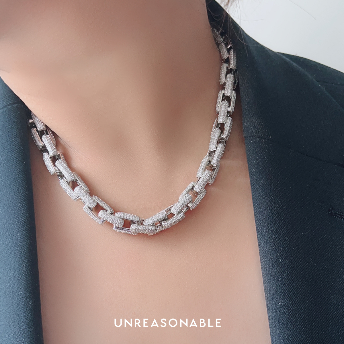 สร้อยคอเพชร CZ สุดวิ้ง สวยหรูดูแพงเป็นที่สุด UA1011-01 Unreasonable Accessories