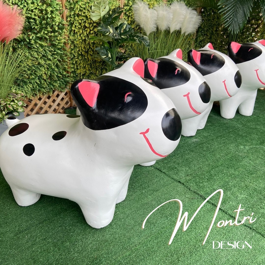 ตุ๊กตาแต่งรูปสุนัข ตุ๊กตาแต่งสวน รูปปั้นน้องหมาแต่งสวน ตุ๊กตาแต่งสวนรูปน้องหมา set 4 ตัว สุดคุ้ม