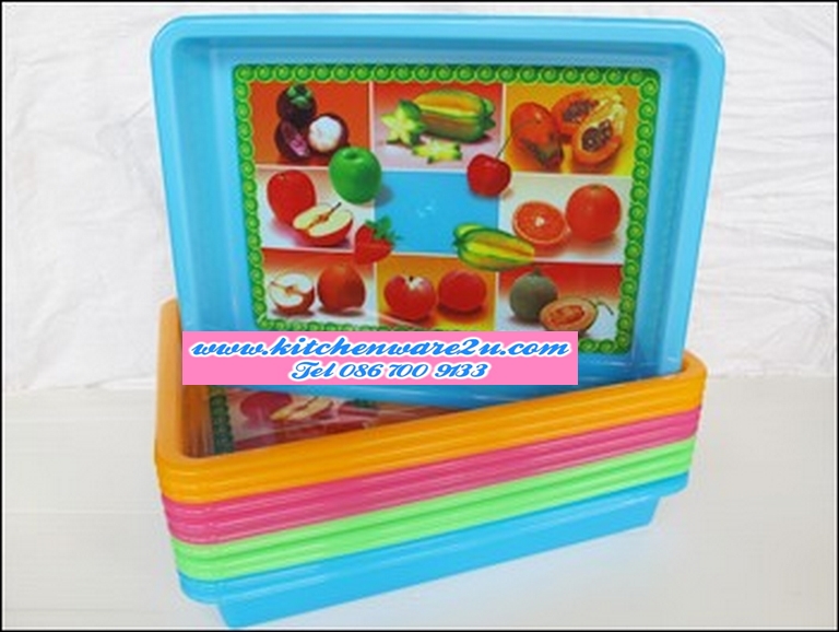 P08463 ถาดพลาสติกเหลี่ยม (33*24*5 cm) พิมพ์ลาย T-601 TP-273 ราคาส่งต่อ 1 โหล: 12 ใบ:เฉลี่ย 15 บ/อัน (ขายส่งยกมัด ยกลัง)