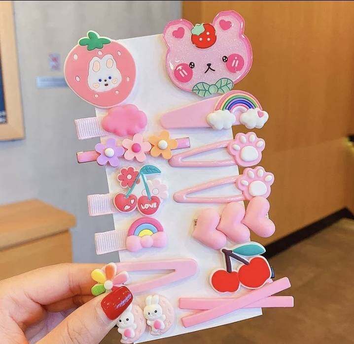 💗มาหยากิ๊ฟช้อป💗กิ๊บติดผม กิ๊บน่ารัก สีสวย สดใส แพ็ค 14 ชิ้น กิ๊บสำหรับเด็กผู้หญิง