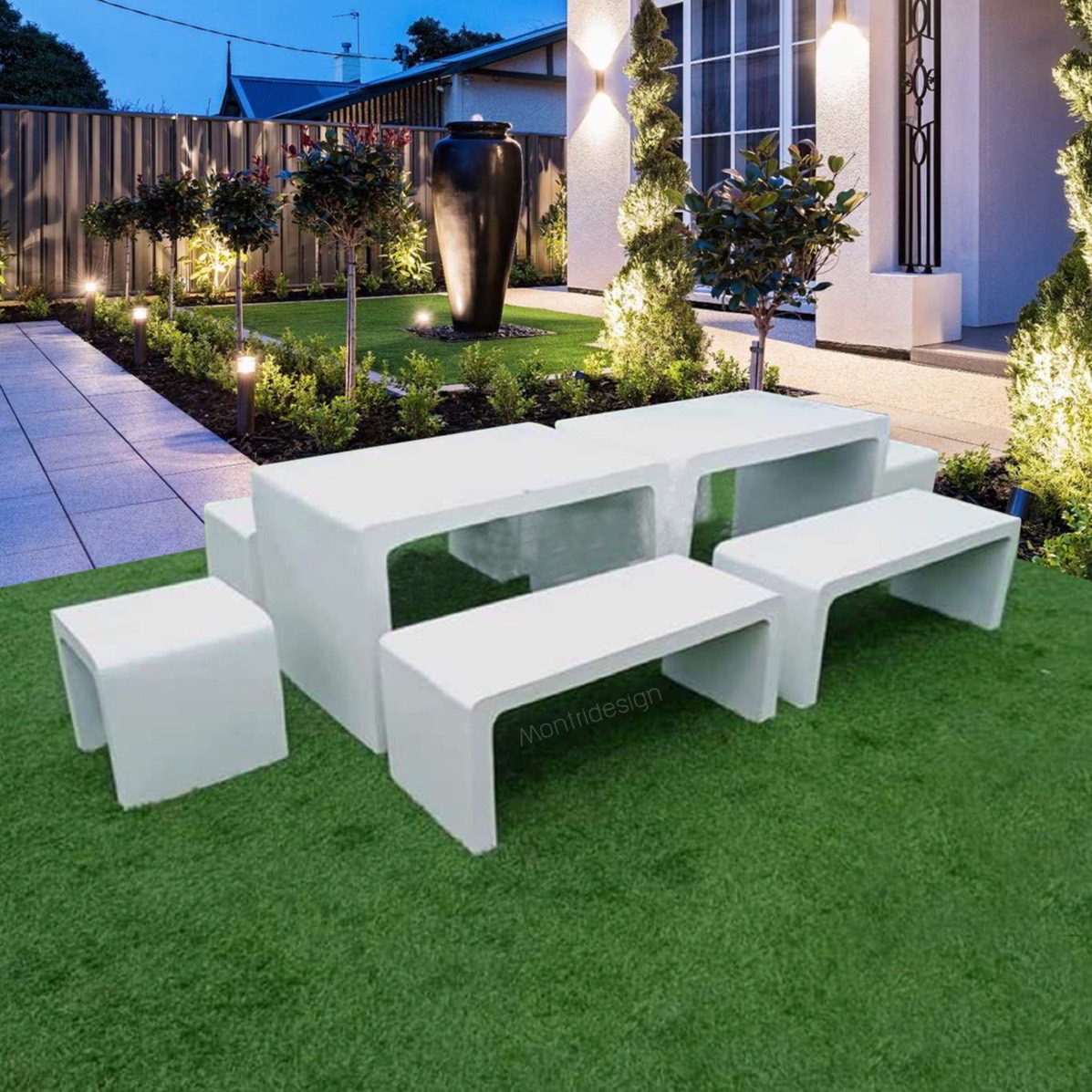 ชุดโต๊ะสนาม ปูนซีเมนต์สไตล์ลอฟท์ รุ่น Jumbo Loft สีขาวเงา โต๊ะลอฟท์ โต๊ะปูนเปลือย โต๊ะปุนลอฟท์ โปรค่าส่งพิเศษ (เป็นราคาสินค้ายังไม่รวมค่าส่ง)