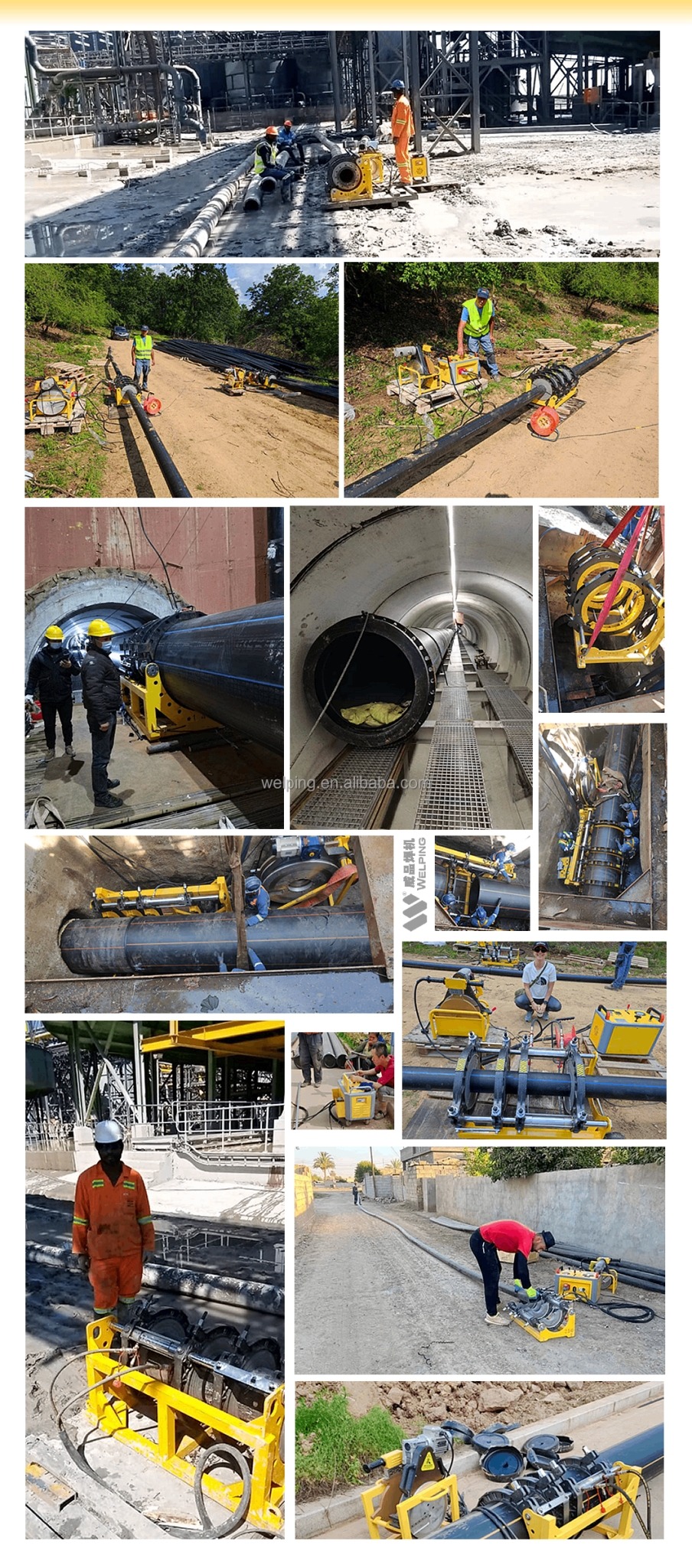 เครื่องเชื่อมท่อด้วยความร้อน Welping รุ่น WP250C Manual (มือหมุน) ขนาดท่อที่เชื่อม 63mm-250mm