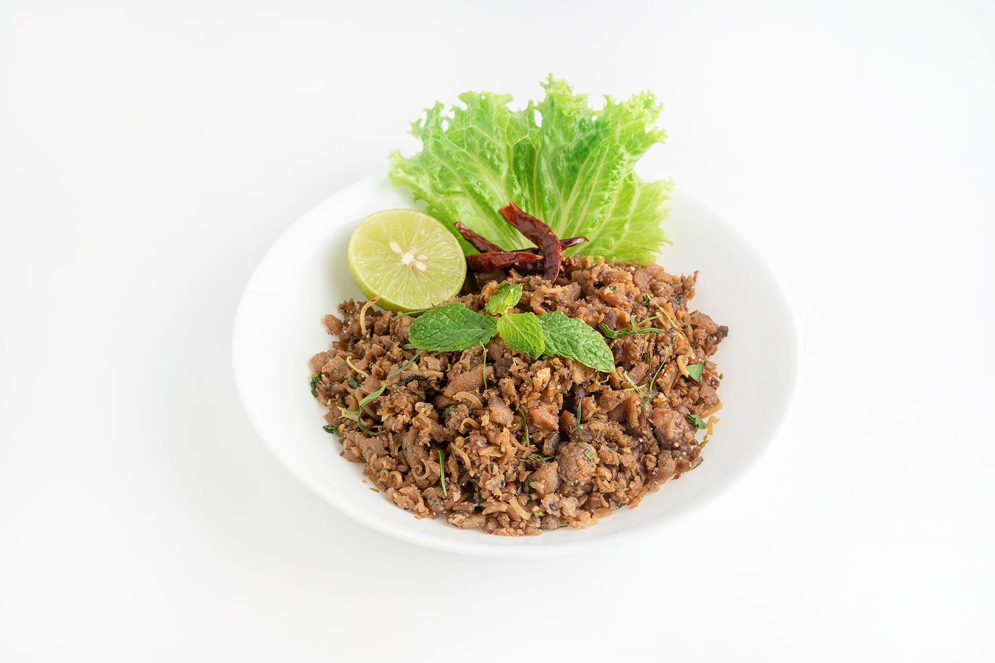 ลาบเห็ด (Minced mushroom’s stipe thai salad)