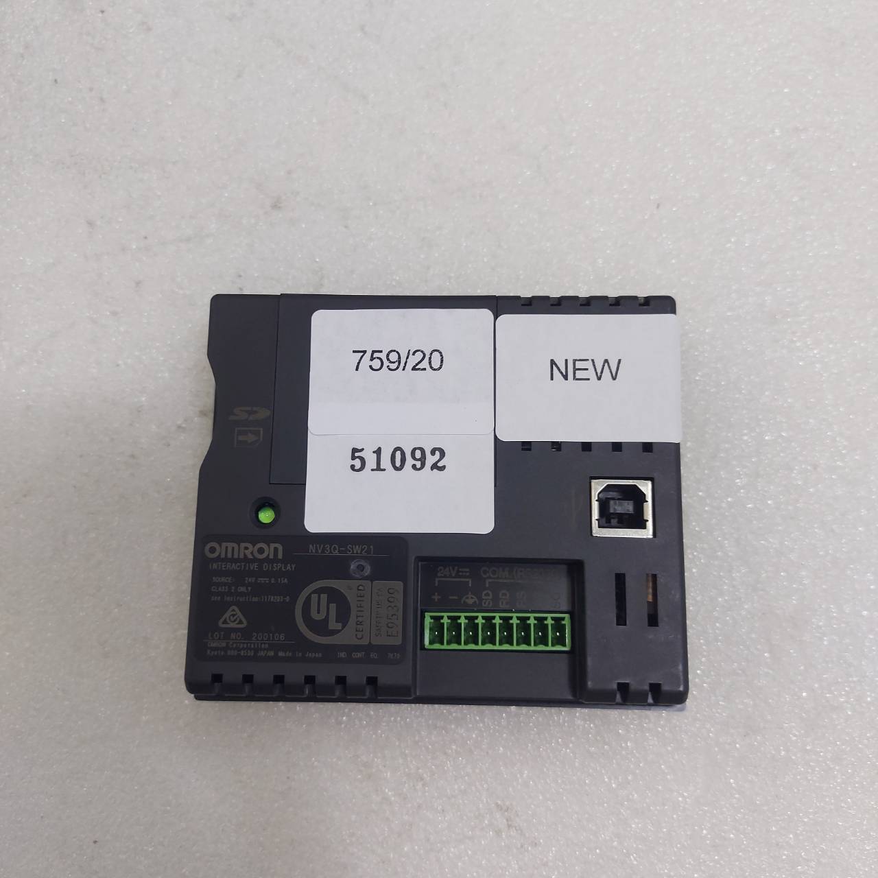 LCD TOUCH SCREEN " OMRON " MODEL : NV3Q-SW21