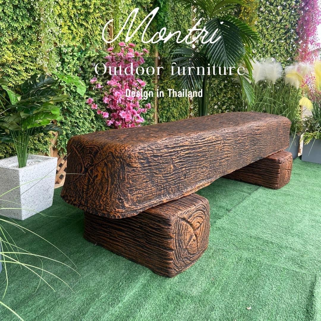 เก้าอี้ไม้หมอน รุ่น Reef06 เก้าอี้ปูนลายไม้ ม้านั่งสนาม