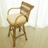 เก้าอี้บาร์หวายแท้ หมุนได้