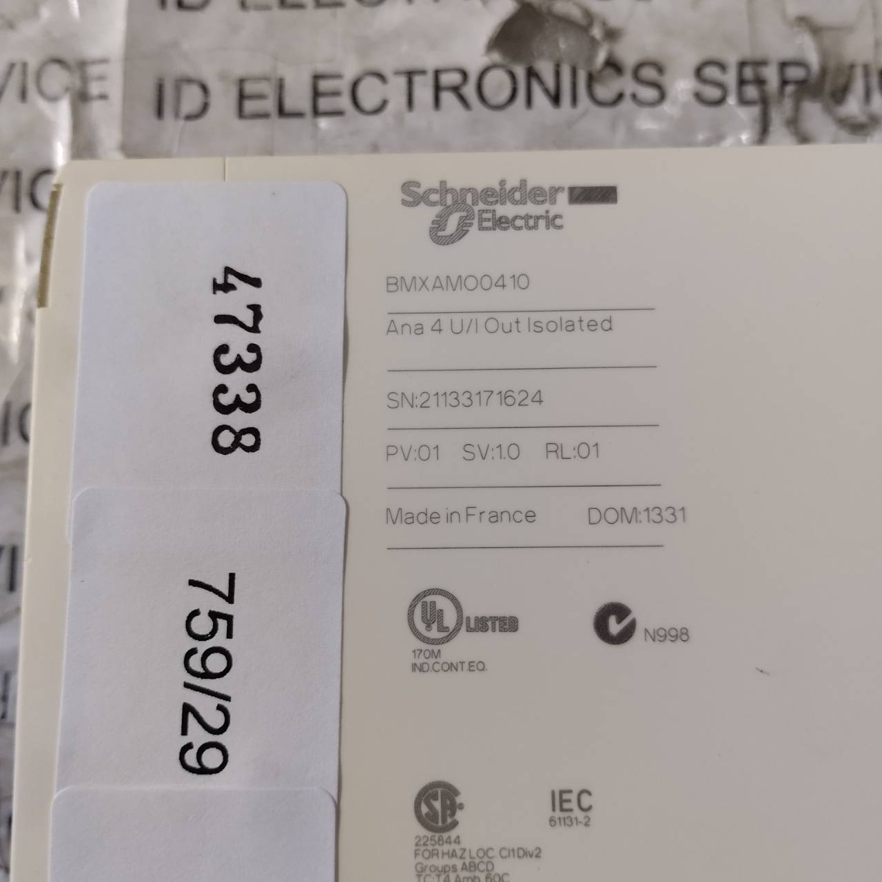 PLC " SCHNEIDER " MODEL : BMXAMO0410