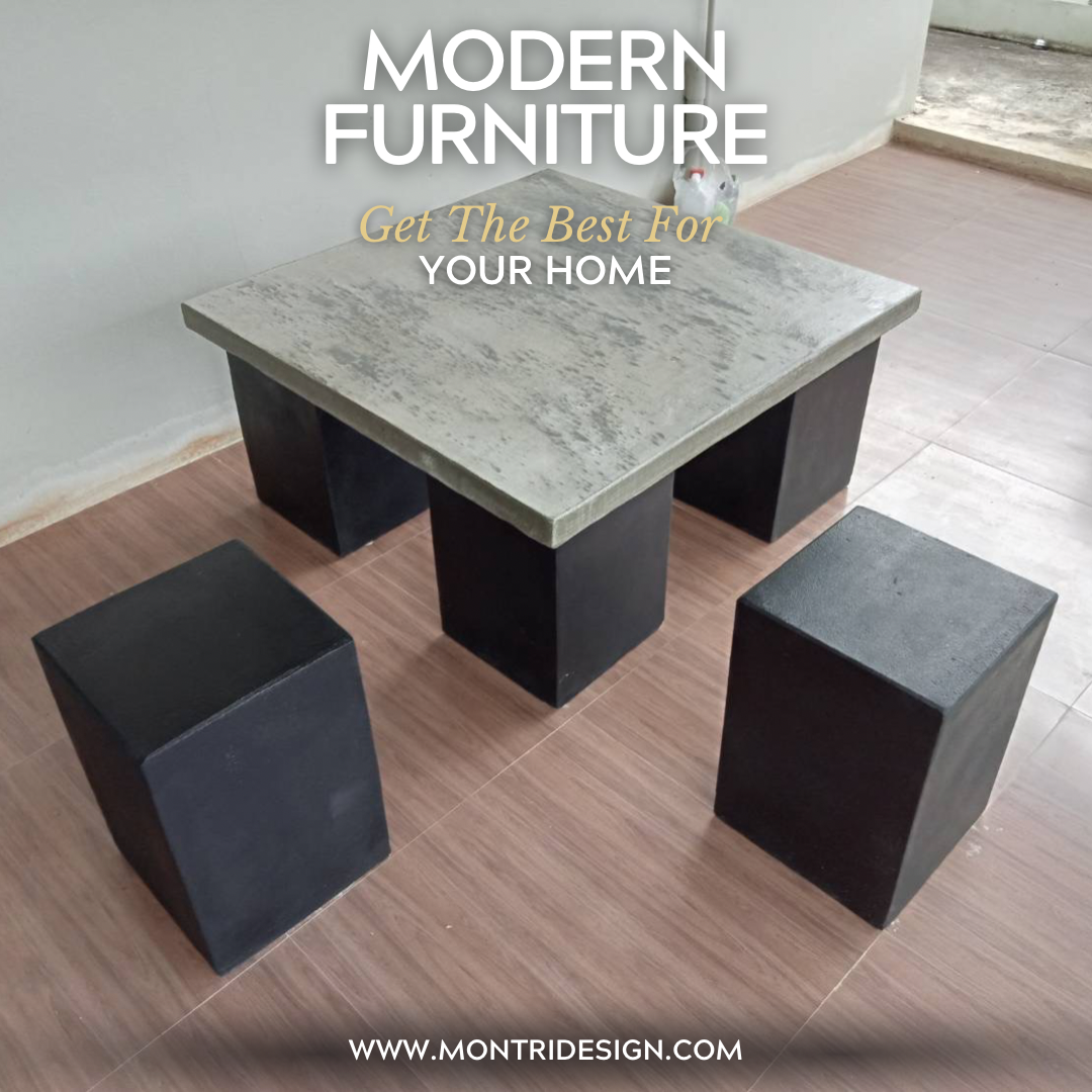 ชุดโต๊ะสนามปูน โต๊ะสนามปูน ผลิตโต๊ะปูนสนาม ชุด 4 นั่งที่ ขนาด 80*80 cm. รุ่น UNI