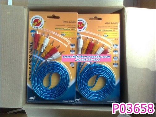P03658 สาย AV อย่างดี ในแพ๊ค ราคาส่งต่อ 1 โหล : 12 อัน (180 บ/โหล ส่ง 15 บาท ขายส่งทุกอย่าง 20 บาท)