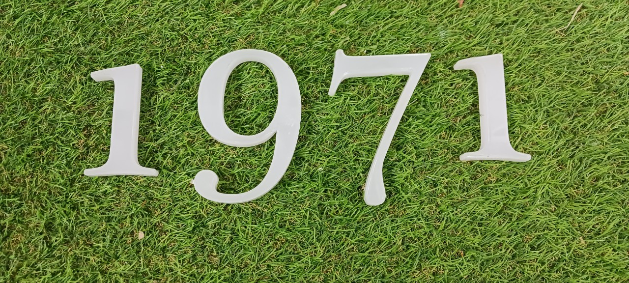 ป้ายเลขที่ อักษรซิงค์3มิติ ''1971''