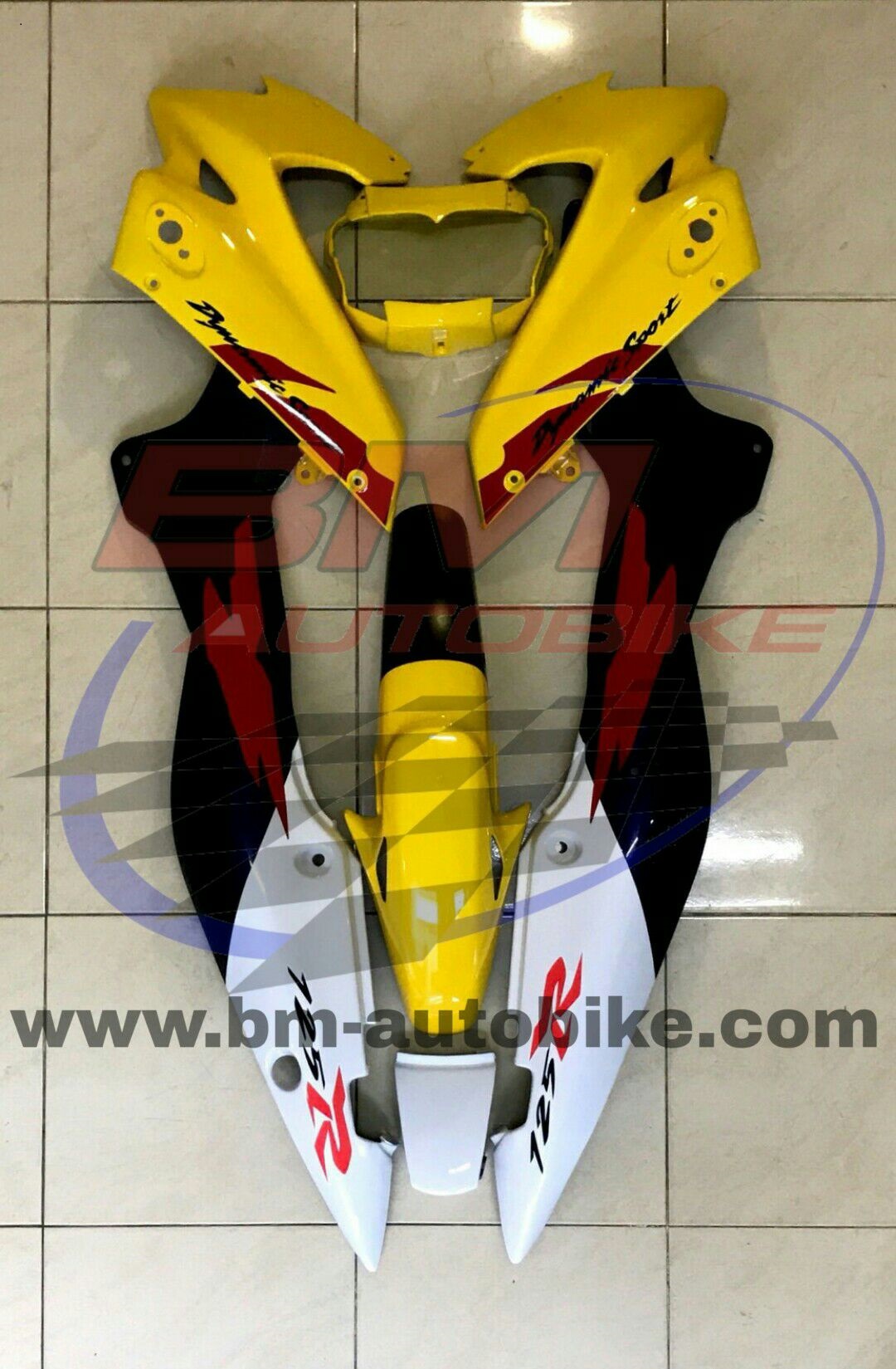 ชุดสี Ls NEW ครึ่งคันมีบังโคลน สีเหลือง/ม่วง/ขาว 3 กก.