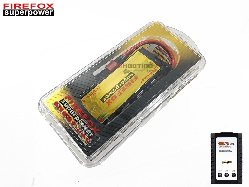 Set แบตลิโพ Firefox 20c 1600mAh 11.1v พร้อมเครื่องชาร์จ B3