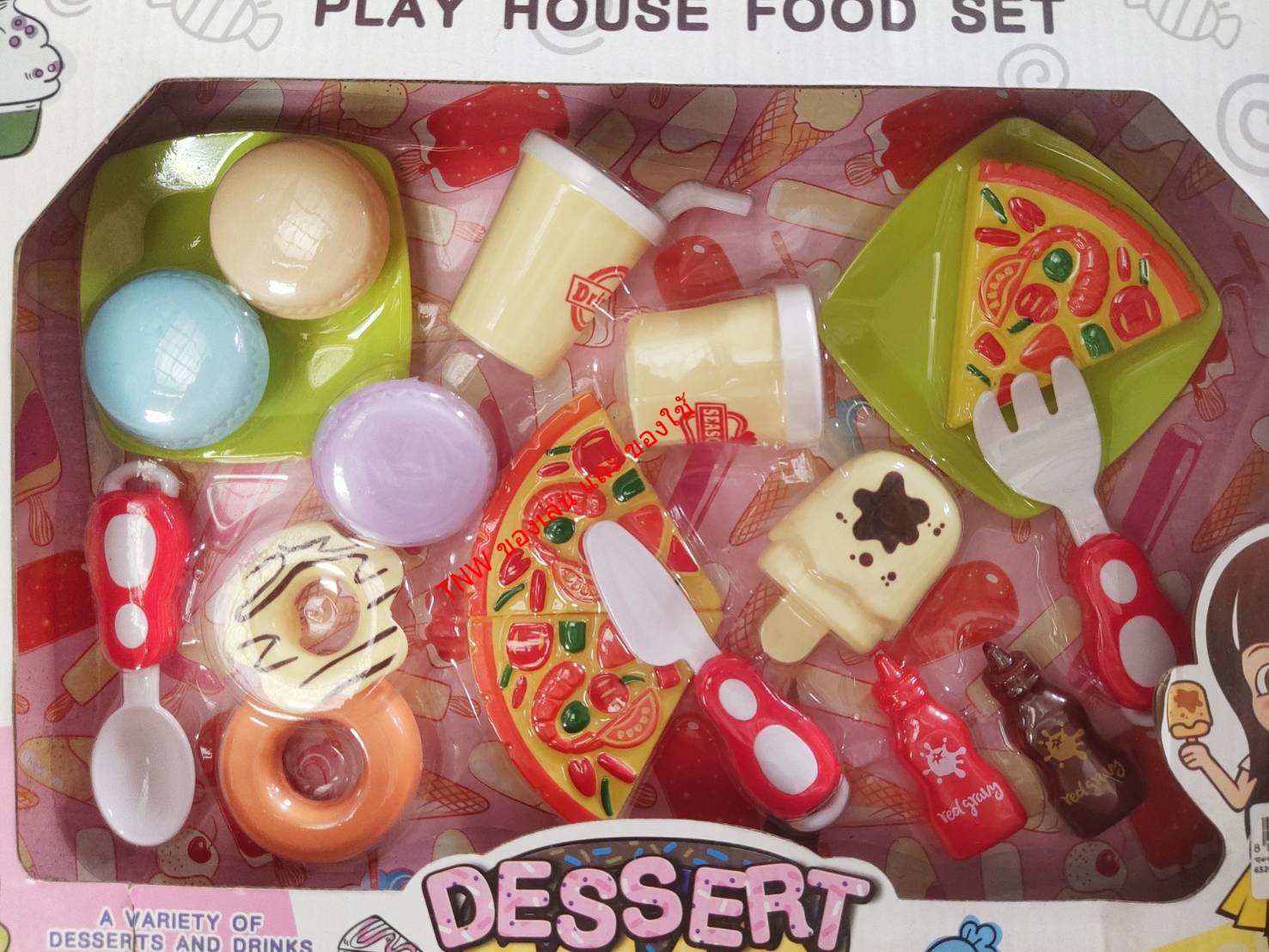 ของเล่น ชุดครัวจำลอง ของเล่นทำอาการ พิซซ่า ไอศครีม โดนัท ของเล่นสำหรับเด็ก