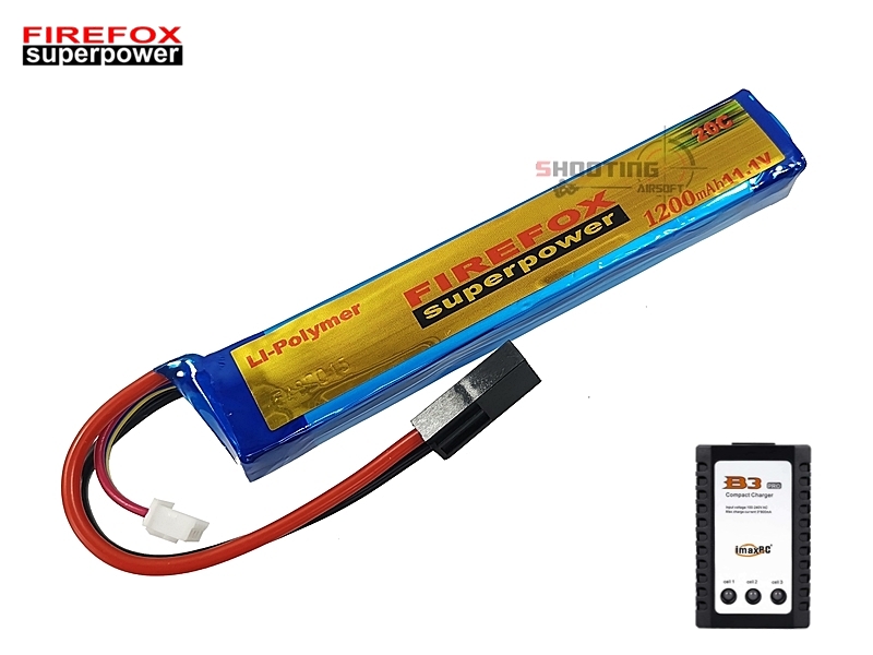 Set แบตลิโพ Firefox 20c 1200mAh 11.1v พร้อมเครื่องชาร์จ B3