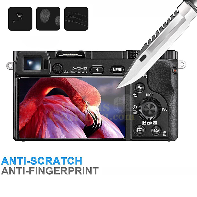 GSP-A6000 แผ่นกระจกกันรอยจอ Sony A6000,A6100,A6300,A6400,A6600 ใช้แทน Sony PCK-LM17 LCD Screen Protector