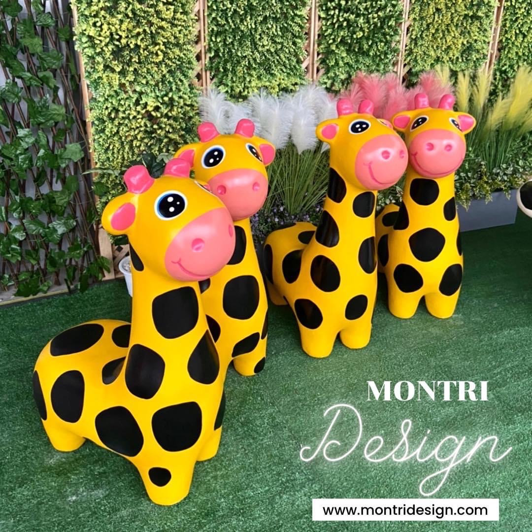 ชุดโต๊ะสนามปูนรูปยีราฟ โต๊ะปูนยีราฟ ชุดโต๊ะเก้าอี้ยีราฟ