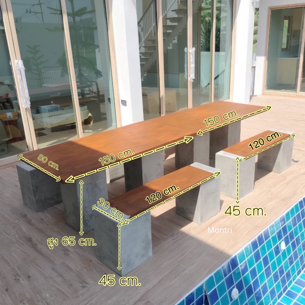 ชุดโต๊ะสนามกลางแจ้ง โต๊ะสนาม โต๊ะสนามกลางแจ้ง ชุดโต๊ะสนาม ขนาดโต๊ะยาว 3 เมตร