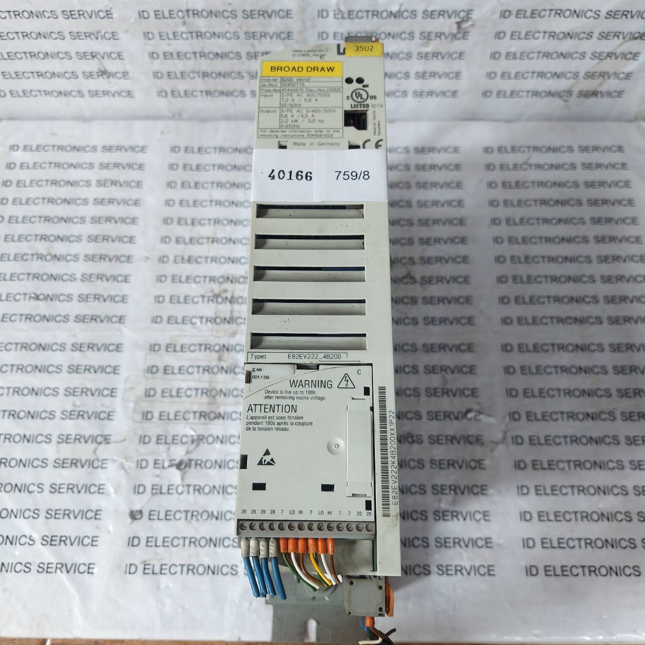 SERVO DRIVE " LENZE " MODEL : E82EV222_4B200