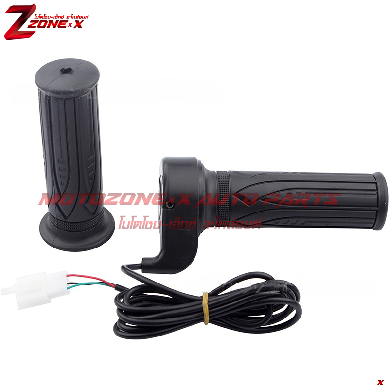 คันเร่งไฟฟ้า Pair Twist Throttle Black 7/8 inch 22MM12v 24v 36v 48v Black Electric Scooter Bike Throttle Grip MOTOZONE-X(โมโตโซน-เอ็กซ์) อะไหล่/Part