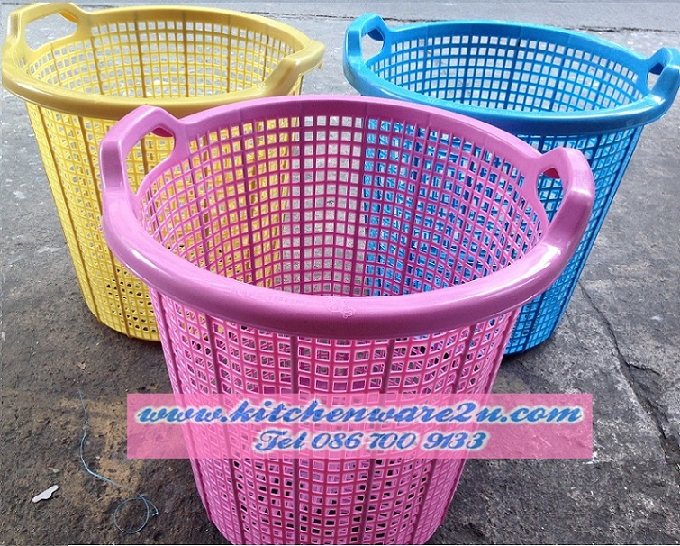 P07729 ตะกร้าใส่ผ้าหูตั้ง (33*33*32 cm) สีหวาน No.192 ราคาส่งต่อ 1 โหล: 12 ใบ