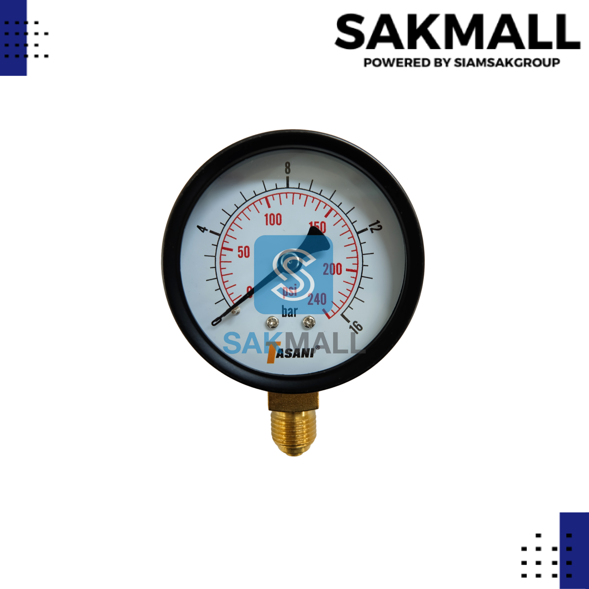 Pressuse Gauge ออกล่าง Y-60 (16 Bar -240 Psi) TASANI