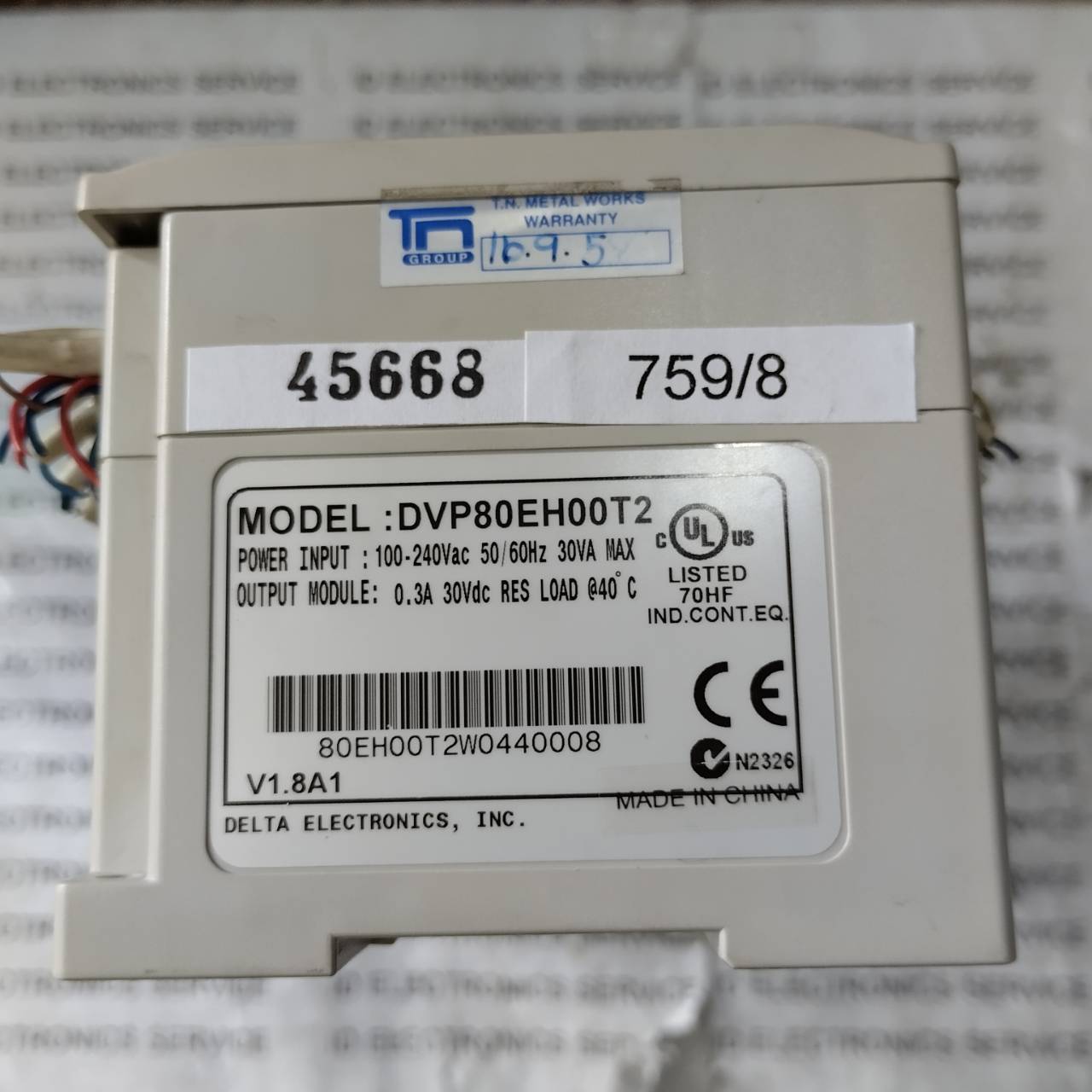 PLC " DELTA " MODEL : DVP80EH00T2