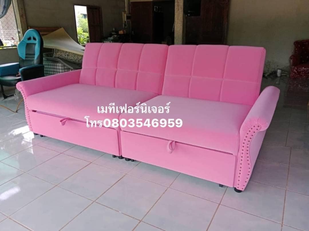 โซฟาผ้าเบด 3 ที่นั่ง รุ่น สปาโก้ ดึงนอนได้