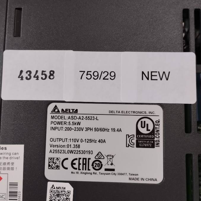 SERVO DRIVE " DELTA " MODEL : ASD-A2-5523-L