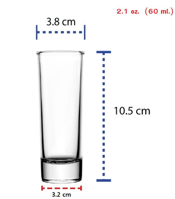 P11839 แก้วช็อท 2 Oz. (60 มิล) (3.2*3.2*10.5 cm) No.440302 ราคาส่งต่อ 1 ลัง : 144 ใบ : 1440 บต่อลัง