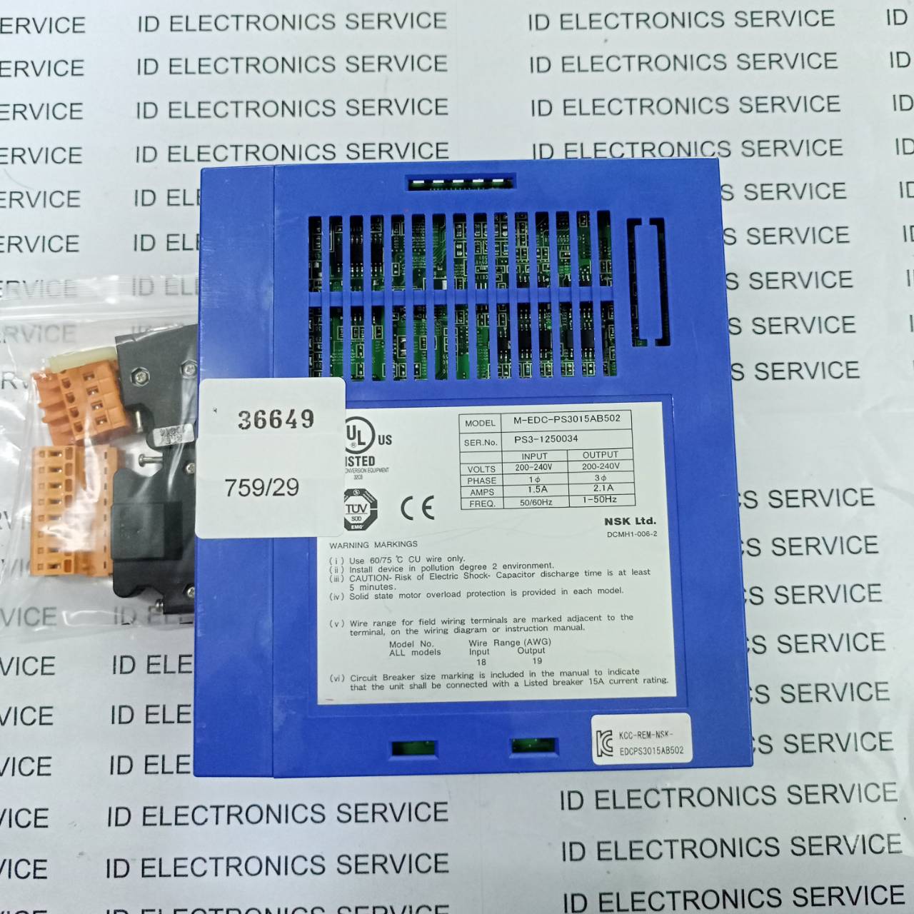 SERVO DRIVE " NSK " MODEL : M-EDC-PS3015AB502