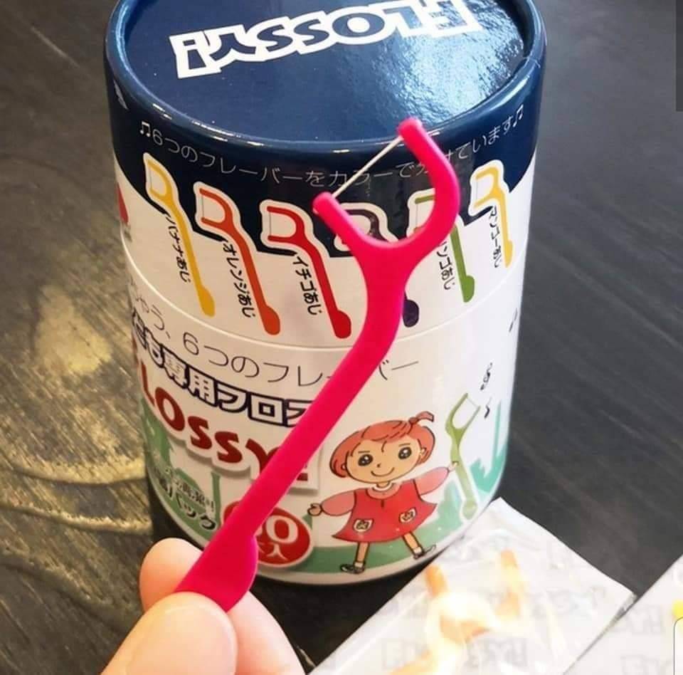 Dental Flossy ไหมขัดฟันเด็กรสผลไม้จากญี่ปุ่น 1 กล่อง 60 ชิ้น