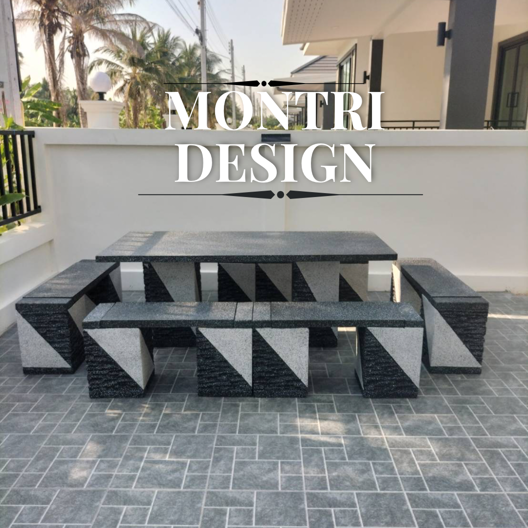 ชุดโต๊ะสนาม โต๊ะสนาม โต๊ะสนามกลางแจ้ง ชุด 12 ที่นั่ง แนว Modern Luxury ขนาดโต๊ะยาว 180*80 cm.