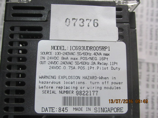 PLC " GE FANUC " MODEL : IC693UDR005RP1