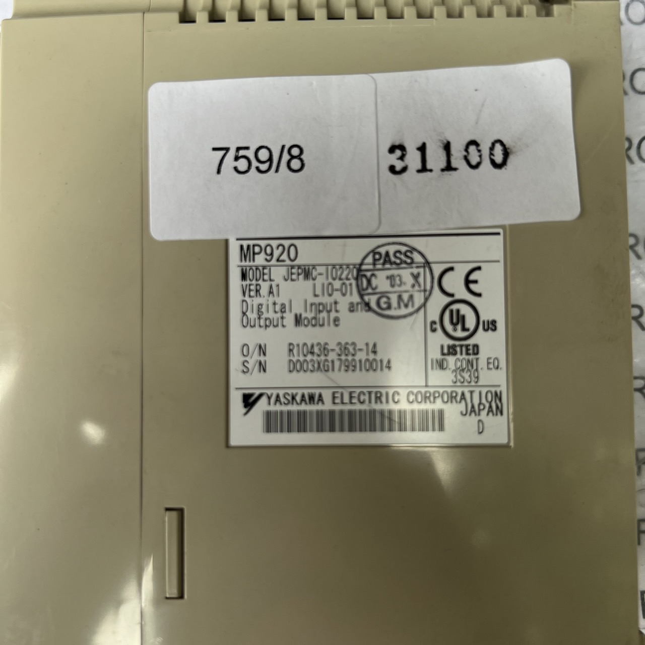 PLC " YASKAWA " MODEL : JEPMC-IO200