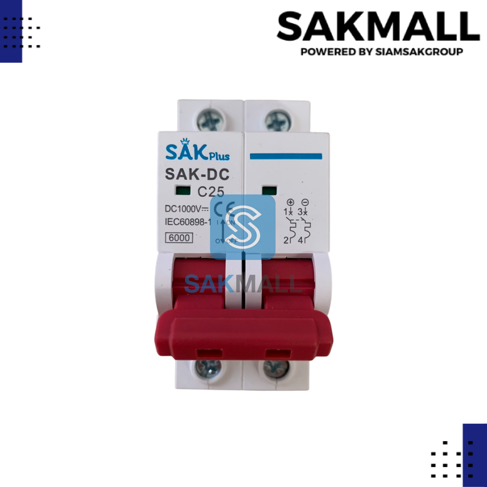 เบรกเกอร์ DC 1000V. 2P 25A sak plus