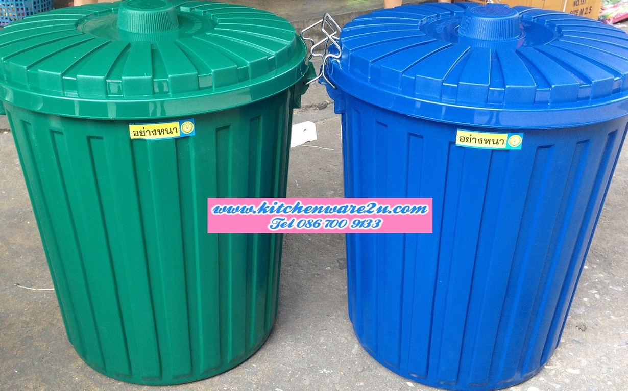 P06636 ถังขยะ หูล็อคเหล็ก (69ลิตร) อย่างหนา 755 สิงค์ (50 x 50 x 57cm)(ราคาส่งต่อ 12 ใบ: 175 ต่อใบ)