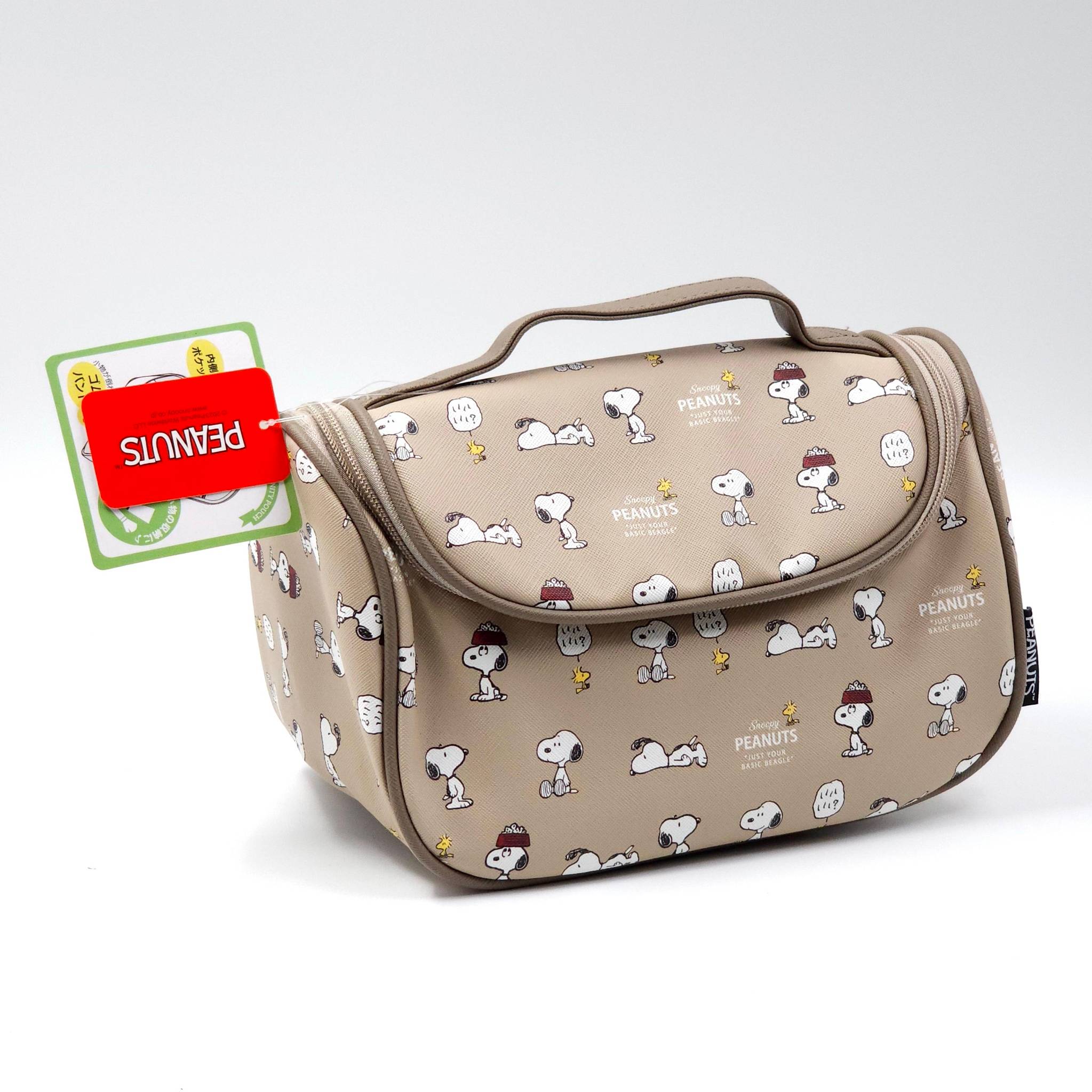กระเป๋าเครื่องสำอาง Peanuts Snoopy ลิขสิทธิ์แท้จากญี่ปุ่น ขนาด 25*15*15 cm