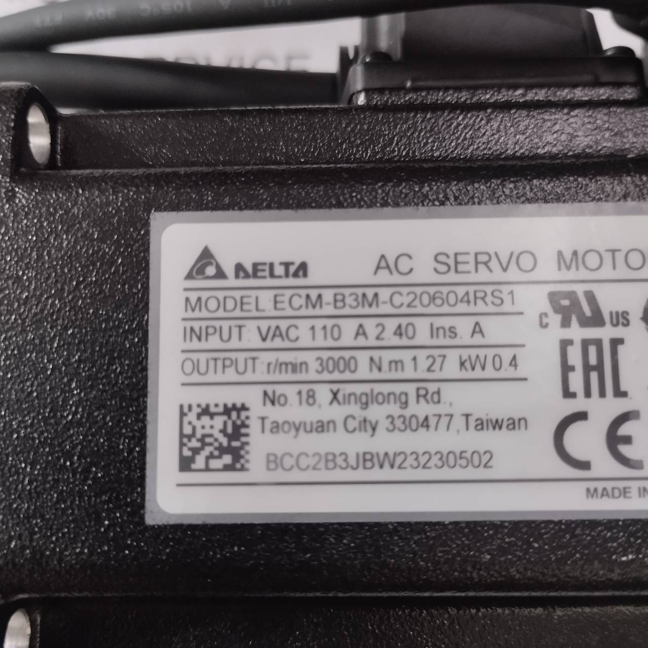 SERVO MOTOR " DELTA " MODEL : ECM-B3M-C20604RS1