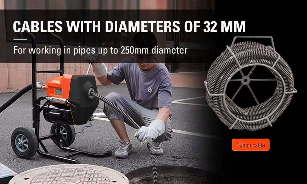 เครื่องทะลวงท่องูเหล็ก IRON SNAKE รุ่น AN-200A งูเหล็กทะลวงท่อ เครื่องล้างท่อไฟฟ้า