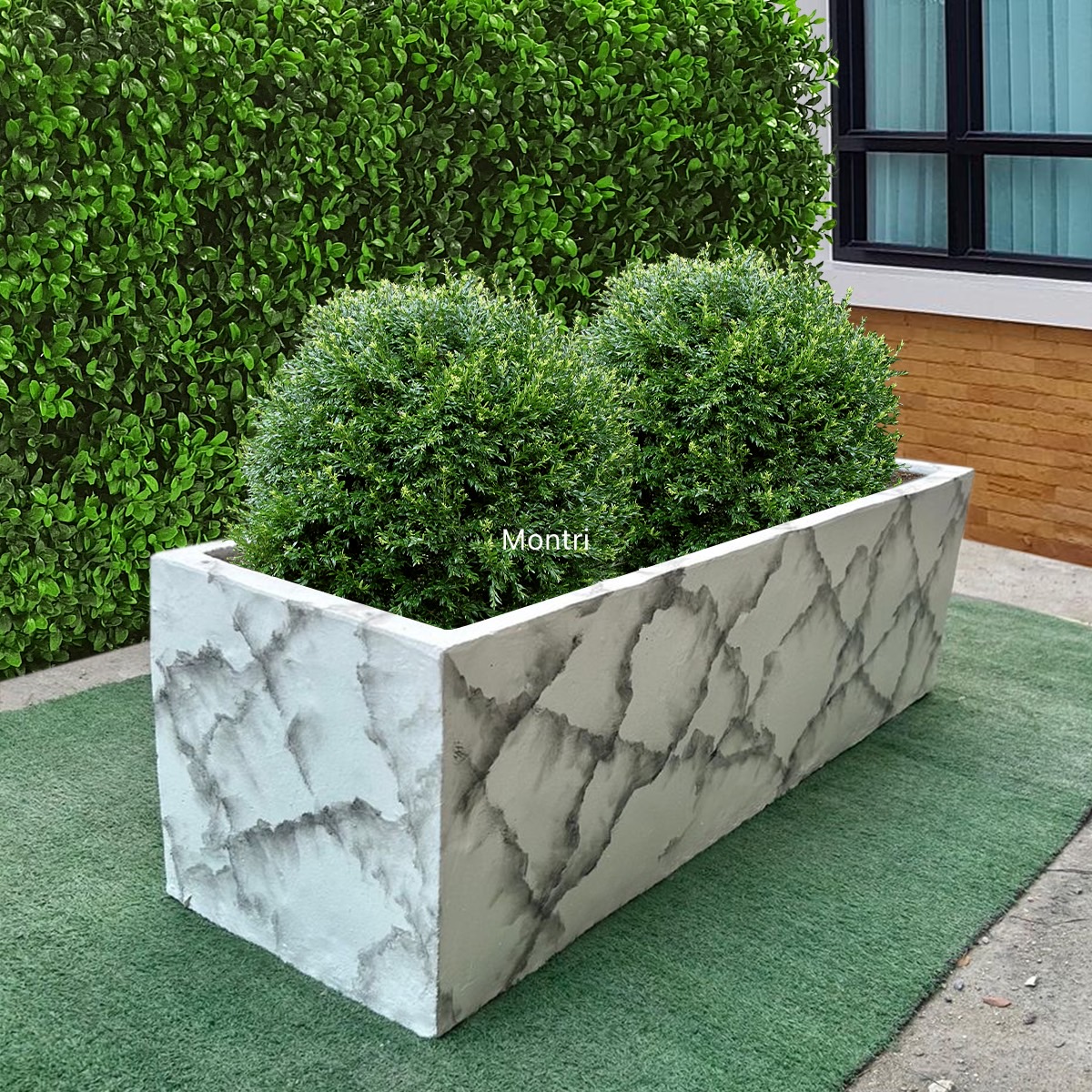 กระถางทรงรางยาว กระถางต้นไม้ set 10 ใบ ลงสีคุณภาพพร้อมเคลือบเงาสามารถวางได้ทั้งกลางแจ้งและในร่ม ขนาด 30*100* cm. วัสดุเป็นปูน