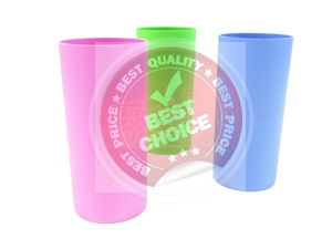 P07095 แก้วน้ำพลาสติก ทรงสูง (6.5*6.5*14 ซม.) 205 เกรดเอ สีหวาน ราคาส่งต่อ 12 โหล:144 ใบ:เฉลี่ย 75 บาท/โหล