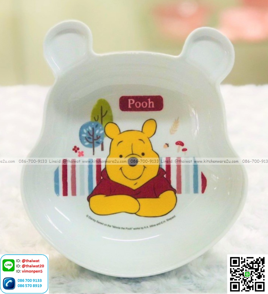 P09054 ชาม 5.75 นิ้ว ลายหมีพูห์ เมลามีนและลิขสิทธิ์แท้ Flowerware เครือซูปเปอร์แวร์ No.BC6385-5.75 (ราคาขายส่งต่อ 12 ใบ: เฉลี่ย 140 บต่อใบ)
