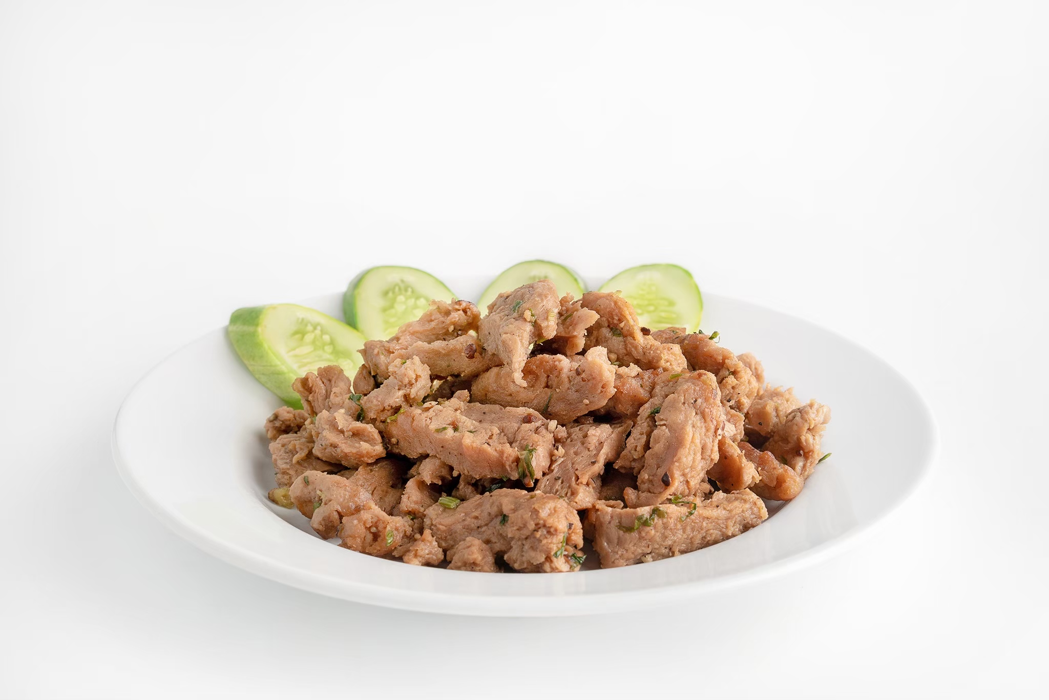 หมูกระเทียมเจ (Non-garlic pepper vegan porkless)