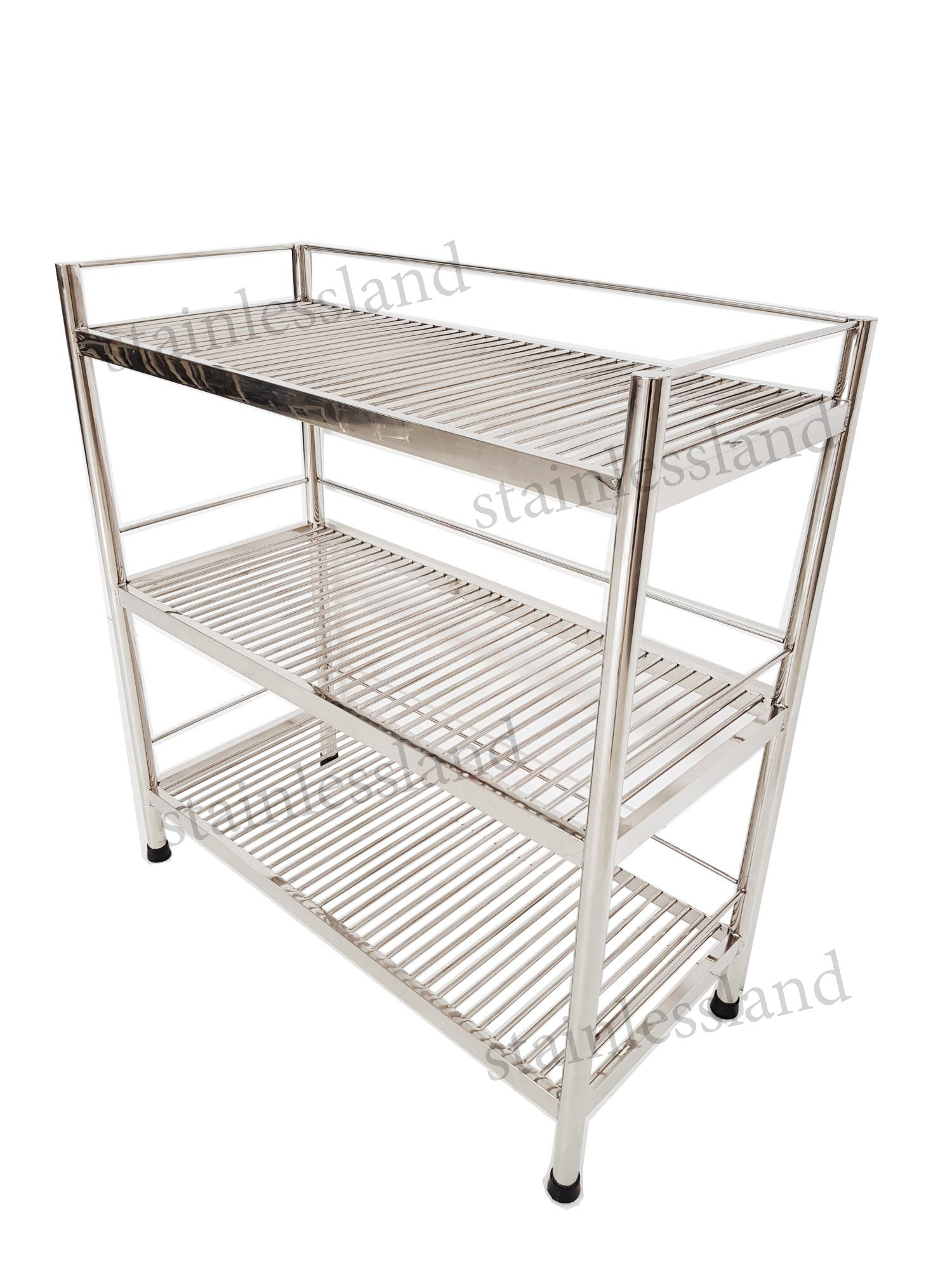 ชั้นวางสแตนเลส 3ชั้น ตะแกรง (แบบซี่ ) 40×80×100 ซ.ม.