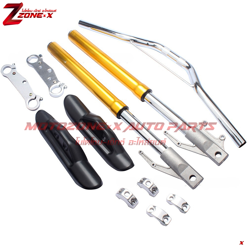 ชุดโช็คหน้า The Front Shocks for Super Dirt Mini Bike stock triple tree Dirt Mini Bike 47cc 49cc ZONE-X(โซน-เอ็กซ์) อะไหล่ Part