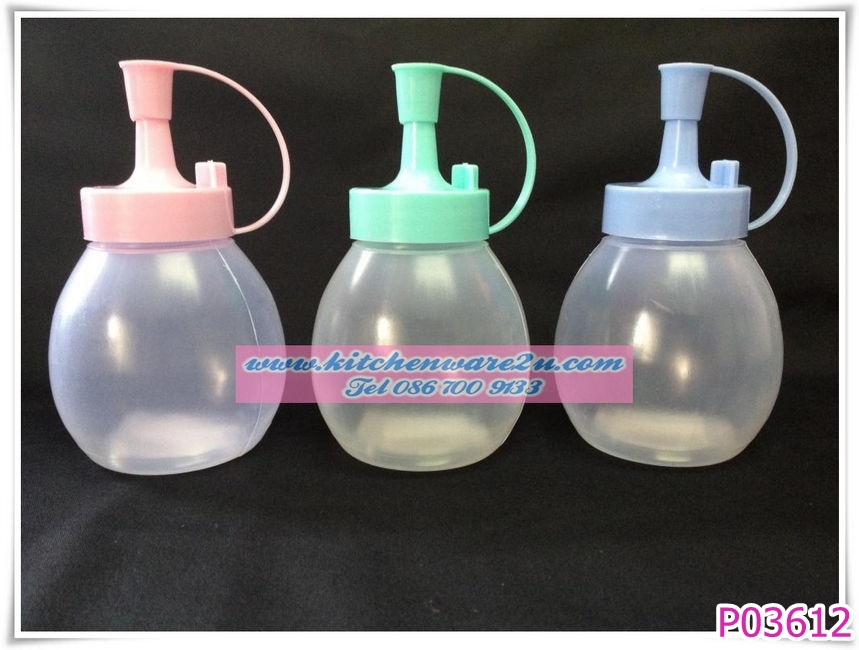 P03612 ขวดซอสเล็ก ทรงกลม (7*7*12 cm. (250 ML.)) No.223 ราคาต่อ 1 โหล : 12 ใบ
