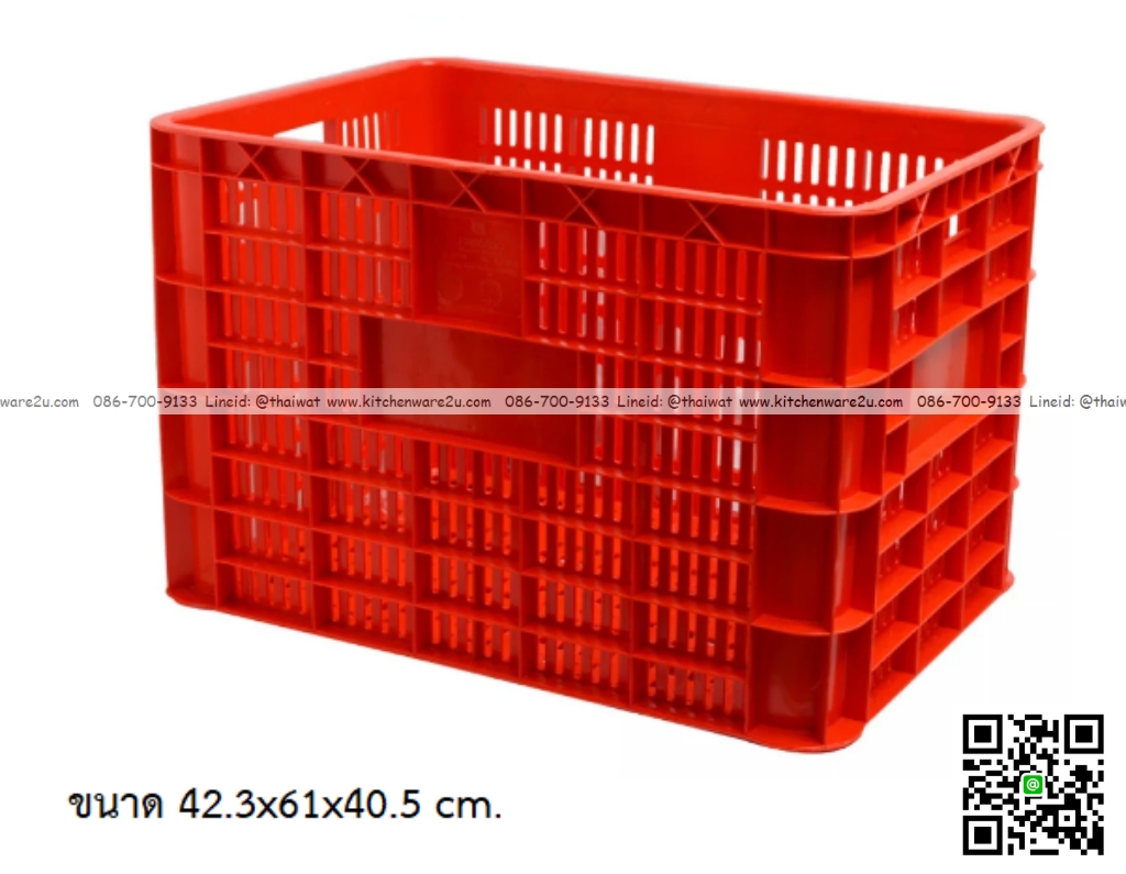 P12907 ลังโปร่ง 88 ลิตร จัมโบ้ (42.3*61*40.5 cm) เกรดเอ No.8072 ราคาขายส่งต่อ 6 ใบ : เฉลี่ย 550 บต่อใบ
